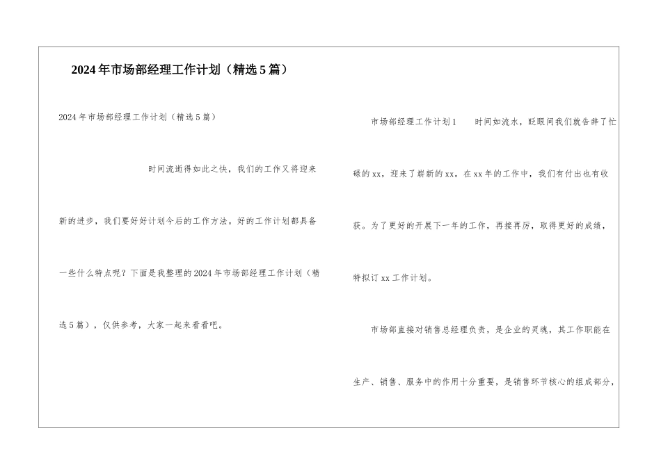 2024年市场部经理工作计划_第1页