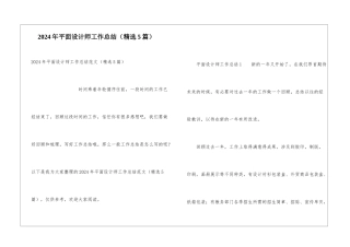 2024年平面设计师工作总结(精选5篇)