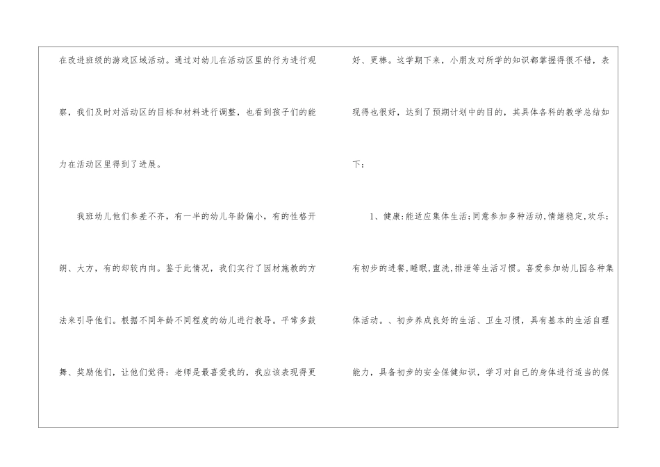 2024年幼儿园小班下学期教学工作总结_第2页