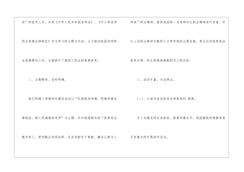 2024年幼儿园师德教育作风建设工作总结_第2页