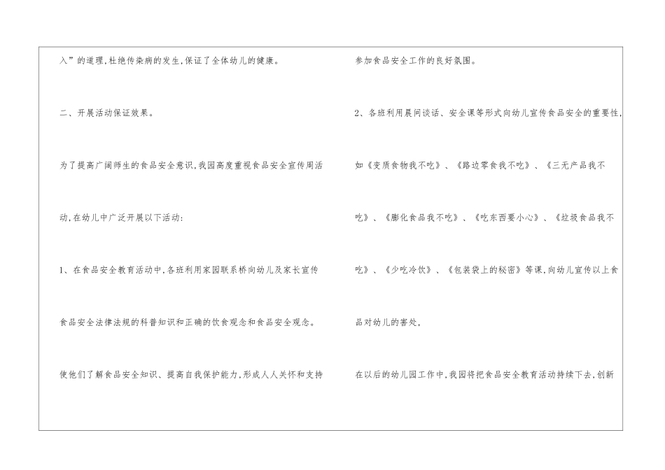2024年幼儿园食品安全宣传周活动总结_第2页