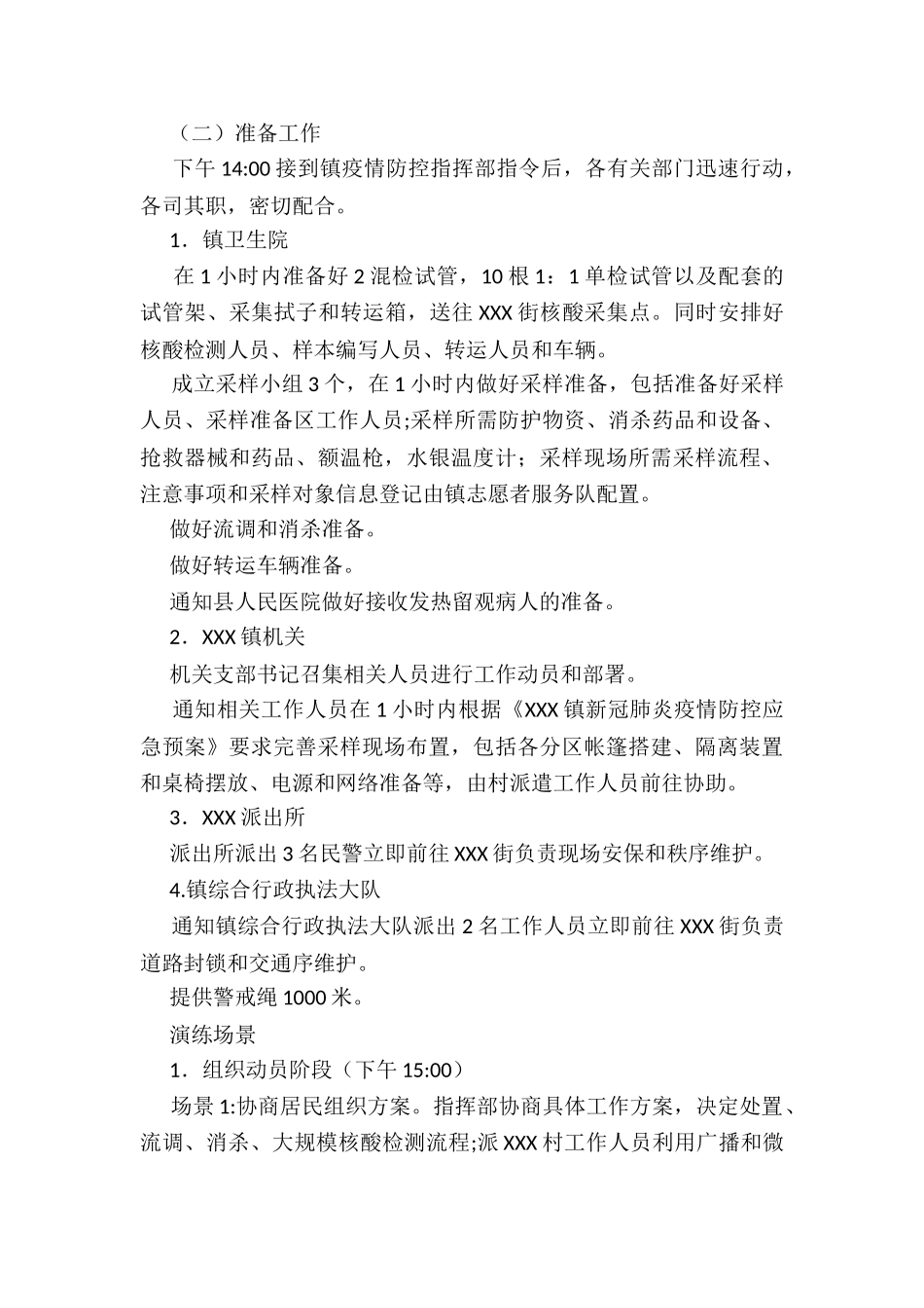 2024年度乡镇新冠肺炎疫情防控应急处置演练工作方案_第3页