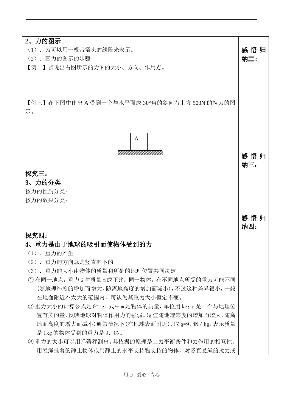高中物理重力 基本相互作用 讲学案新人教版必修1_第2页