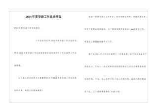 2024年度导游工作总结报告