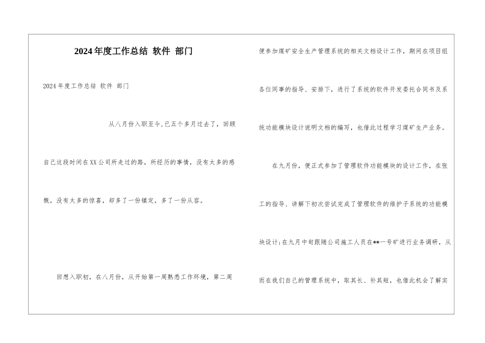 2024年度工作总结-软件-部门_第1页