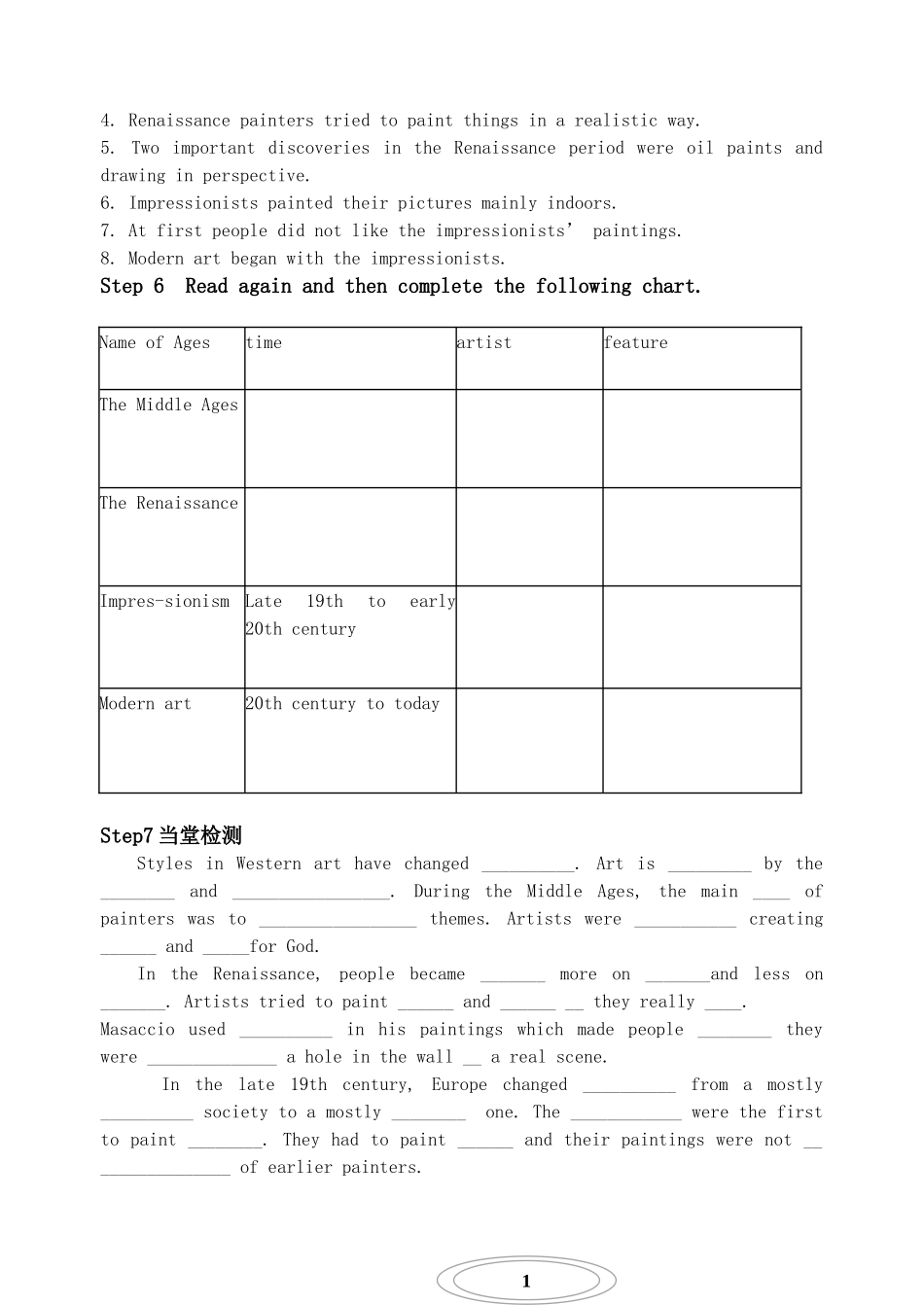 高中英语 Unit 1 Art1 学案 新人教版选修6_第2页