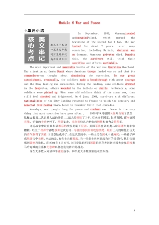 高中英语 Module 6 War and Peace单元小结教学案 外研版选修6-外研版高二选修6英语教学案