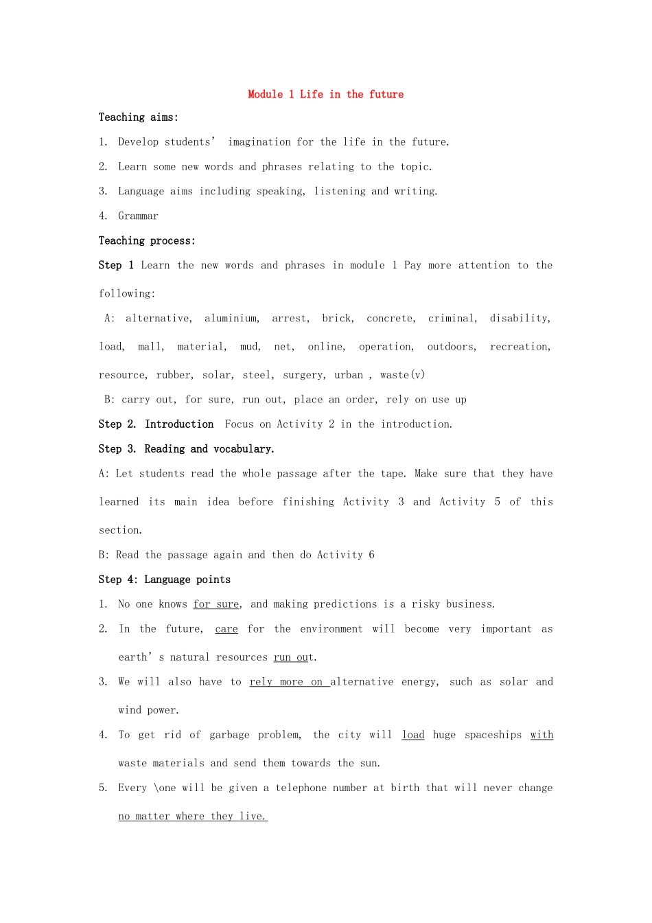 高中英语 module1&2教案 外研版必修4高一_第1页