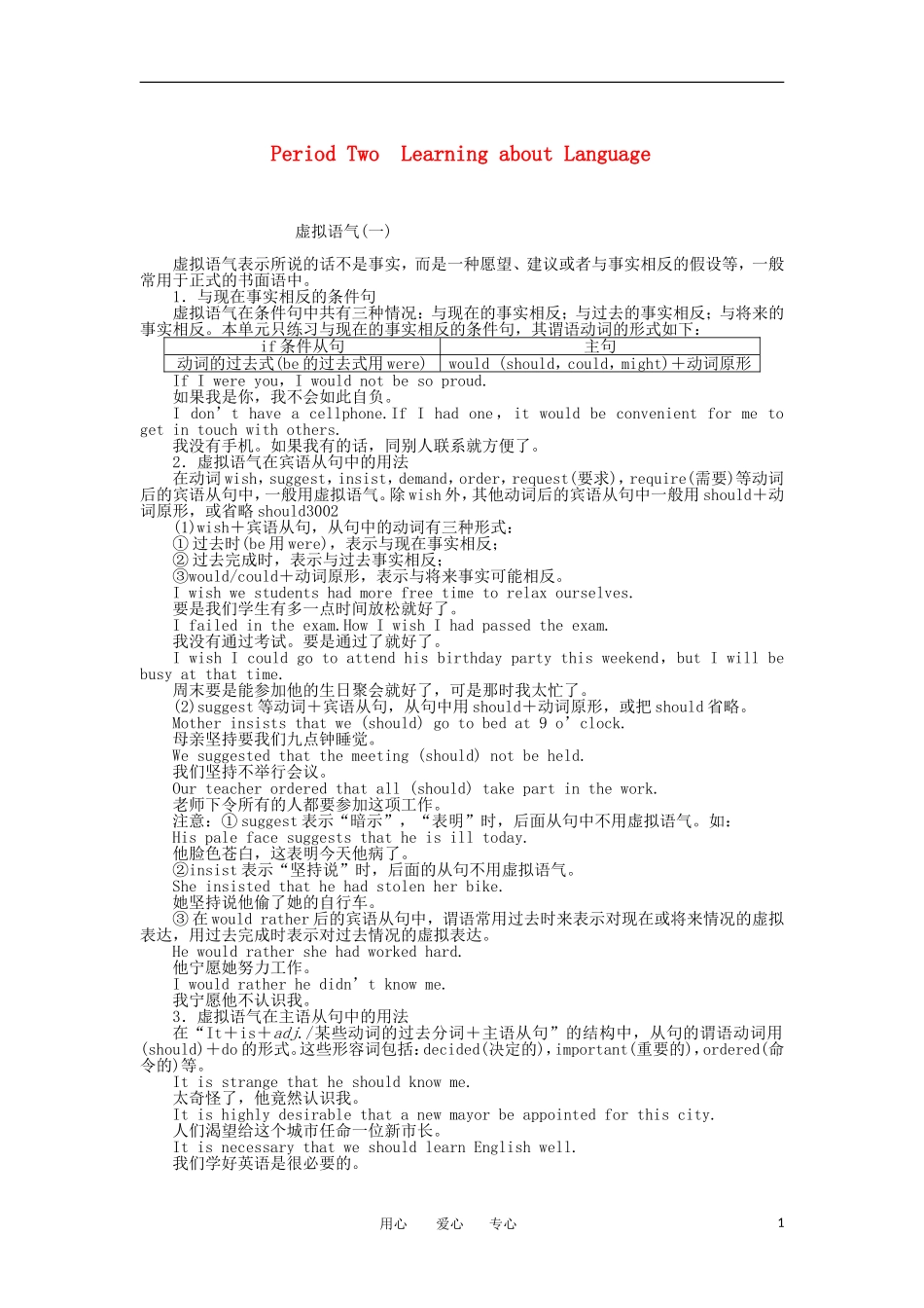 高中英语 Unit 1 Period Two Learning about Language教学案 新人教版选修6_第1页