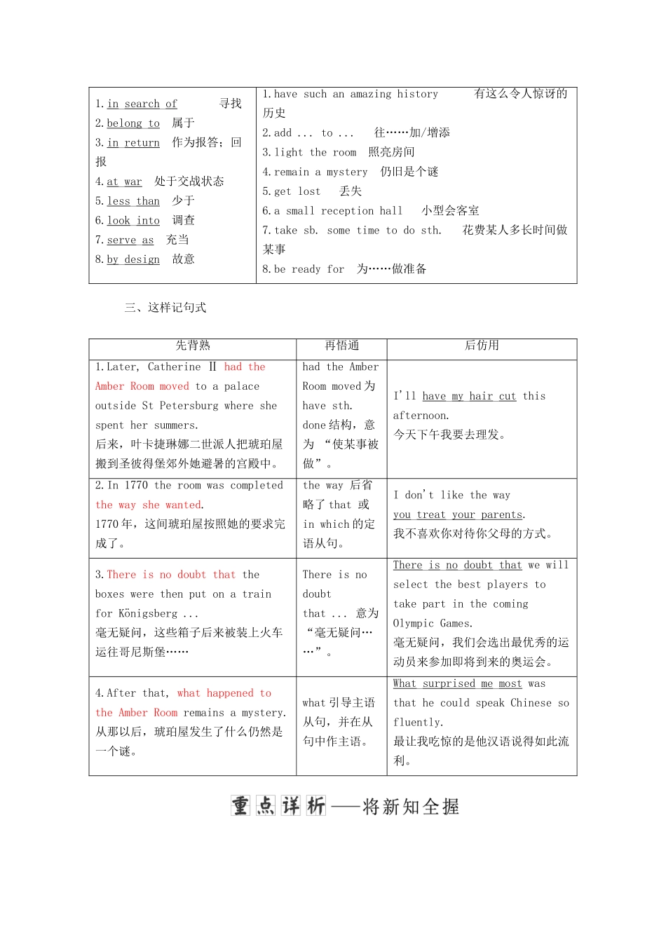 高中英语 Unit 1 Cultural relics Section Ⅱ Warming Up  Reading—Language Points教案（含解析）新人教版必修2-新人教版高一必修2英语教案_第3页