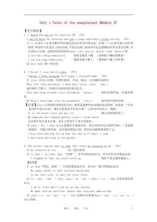 高中英语 Unit 1 Tales of the unexplained (Module 2)教学素材 牛津版
