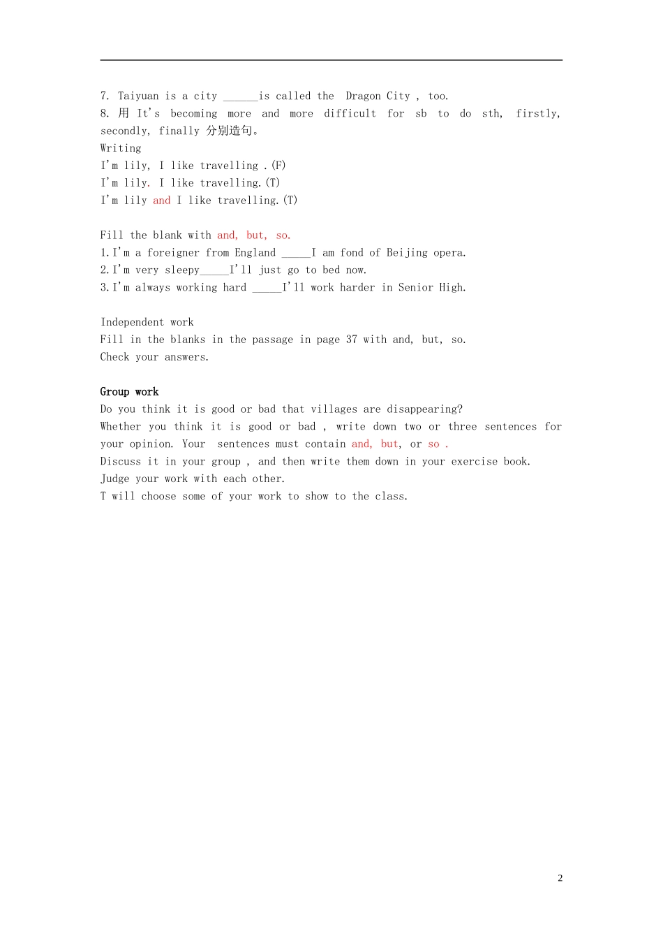 高中英语 Module4 A social Survey-My Neighbourhood Period 4 culture corner+writing导学案 外研版必修1_第2页