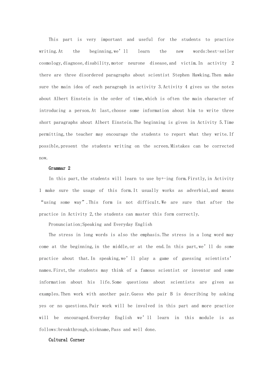 高中英语 Period1 Introduction and writing（Module4 Great Scientists） 教案 外研版必修4_第3页