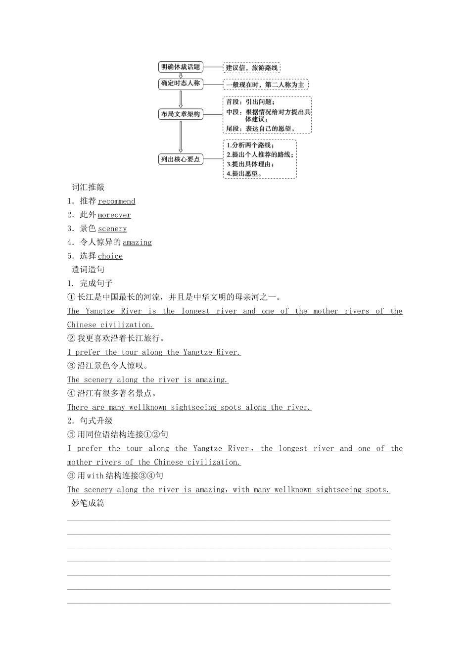 高中英语 Unit 1 Friendship Section Ⅴ Writing学案 新人教版必修1-新人教版高一必修1英语学案_第3页