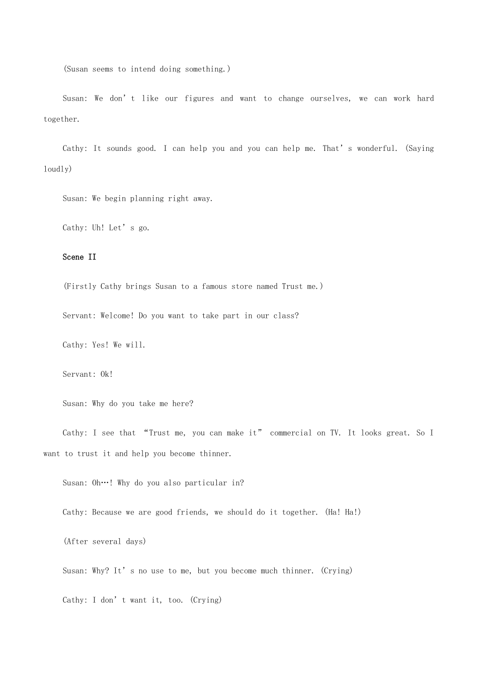 高中英语 Two different good friends课堂活动表演剧本素材-人教版高中全册英语素材_第2页