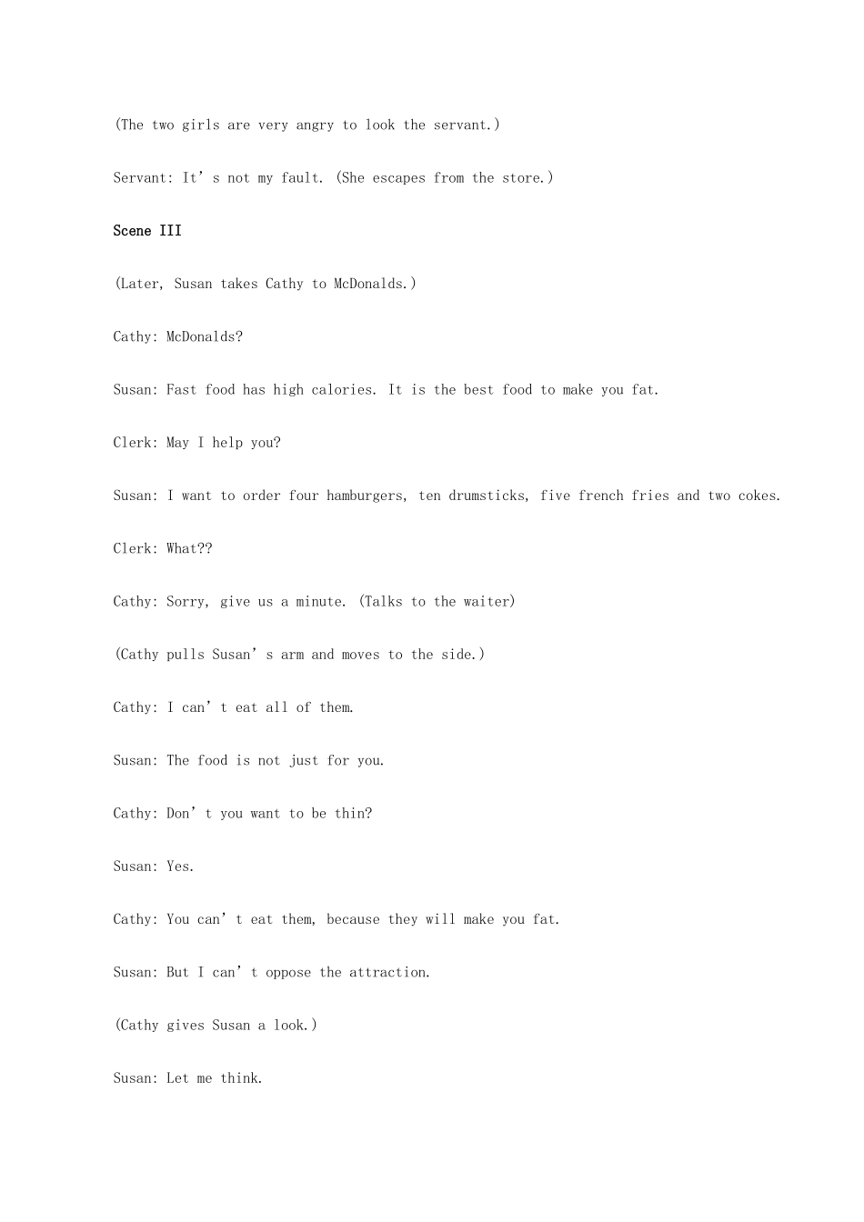 高中英语 Two different good friends课堂活动表演剧本素材-人教版高中全册英语素材_第3页