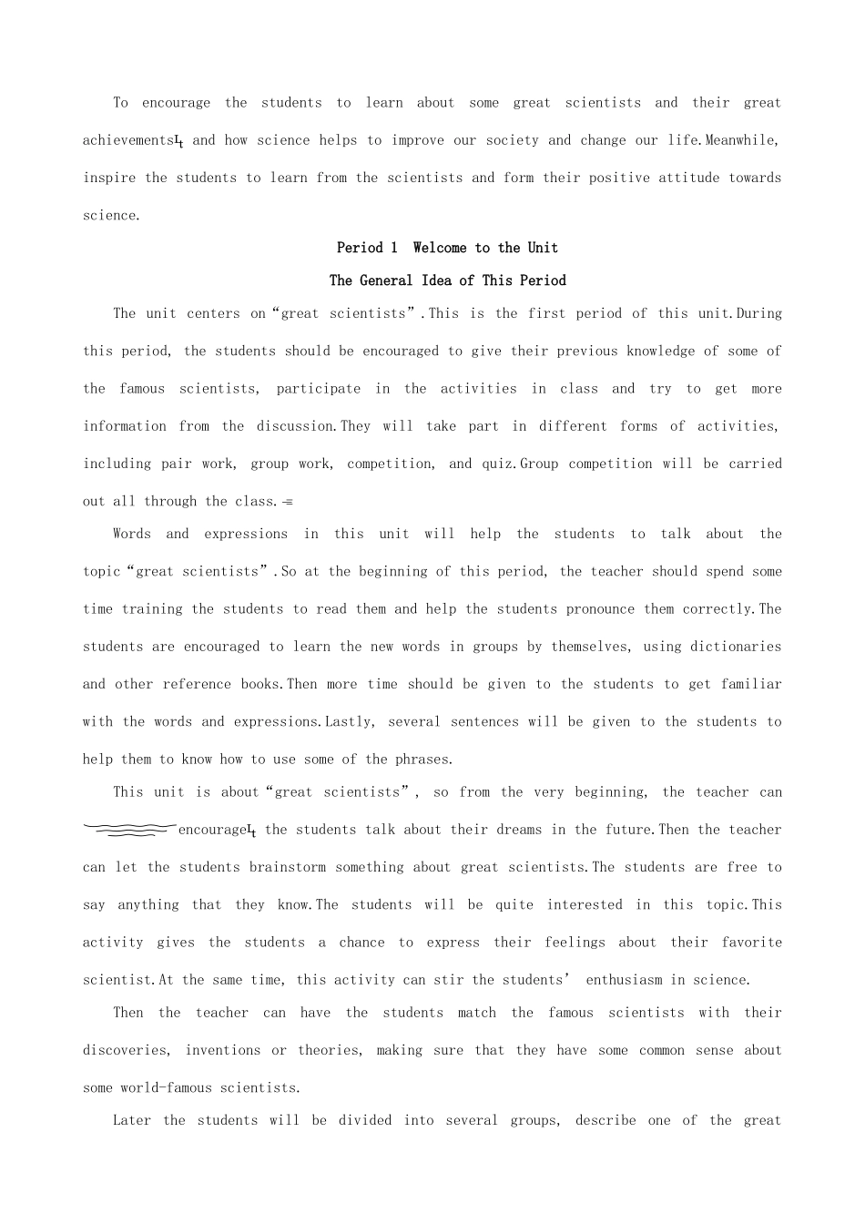 高中英语 Unit 1 Great scientists Period 1优秀教案 新人教版必修5_第3页