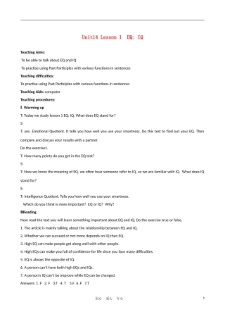 高中英语 Unit 14 Lesson1《Careers》Your Choice学案1 北师大版必修5