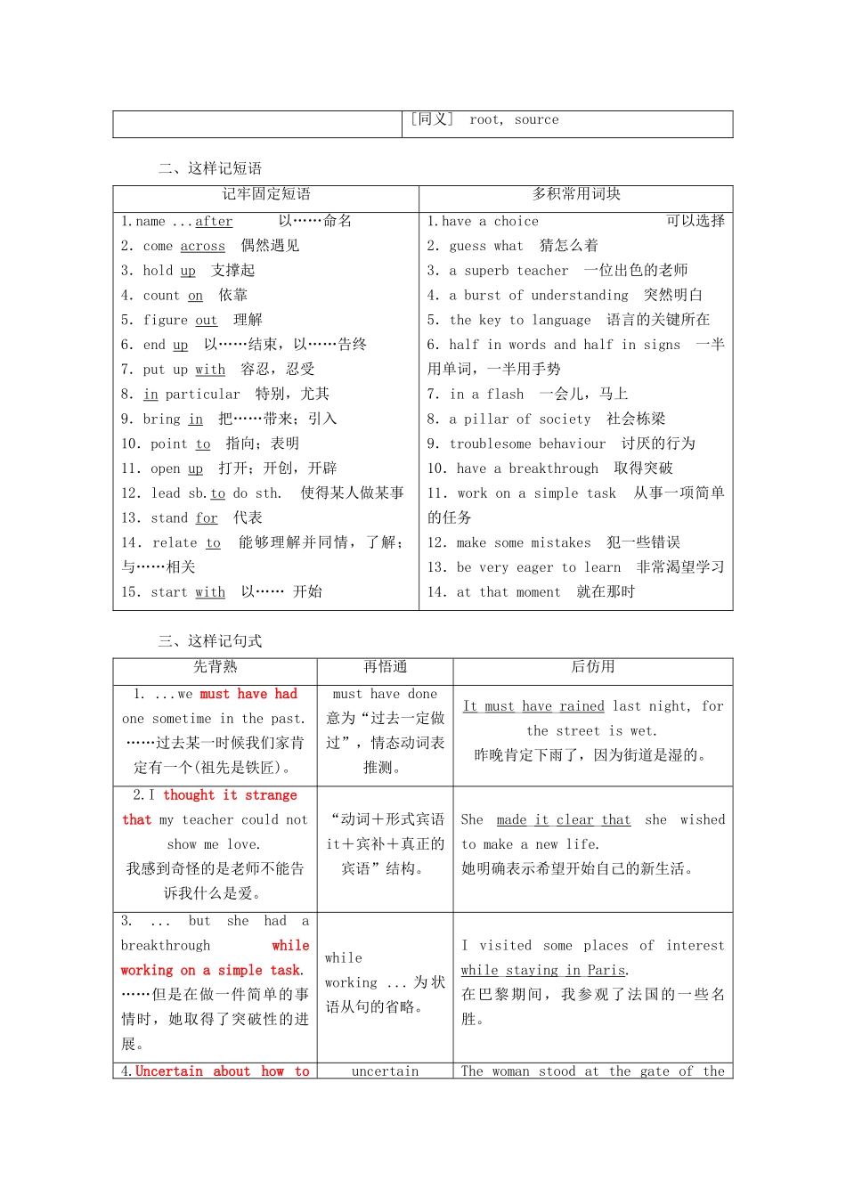 高中英语 Unit 16 Stories Section Ⅳ Lesson 2 Lesson 3-Language Points学案（含解析）北师大版选修6-北师大版高二选修6英语学案_第2页