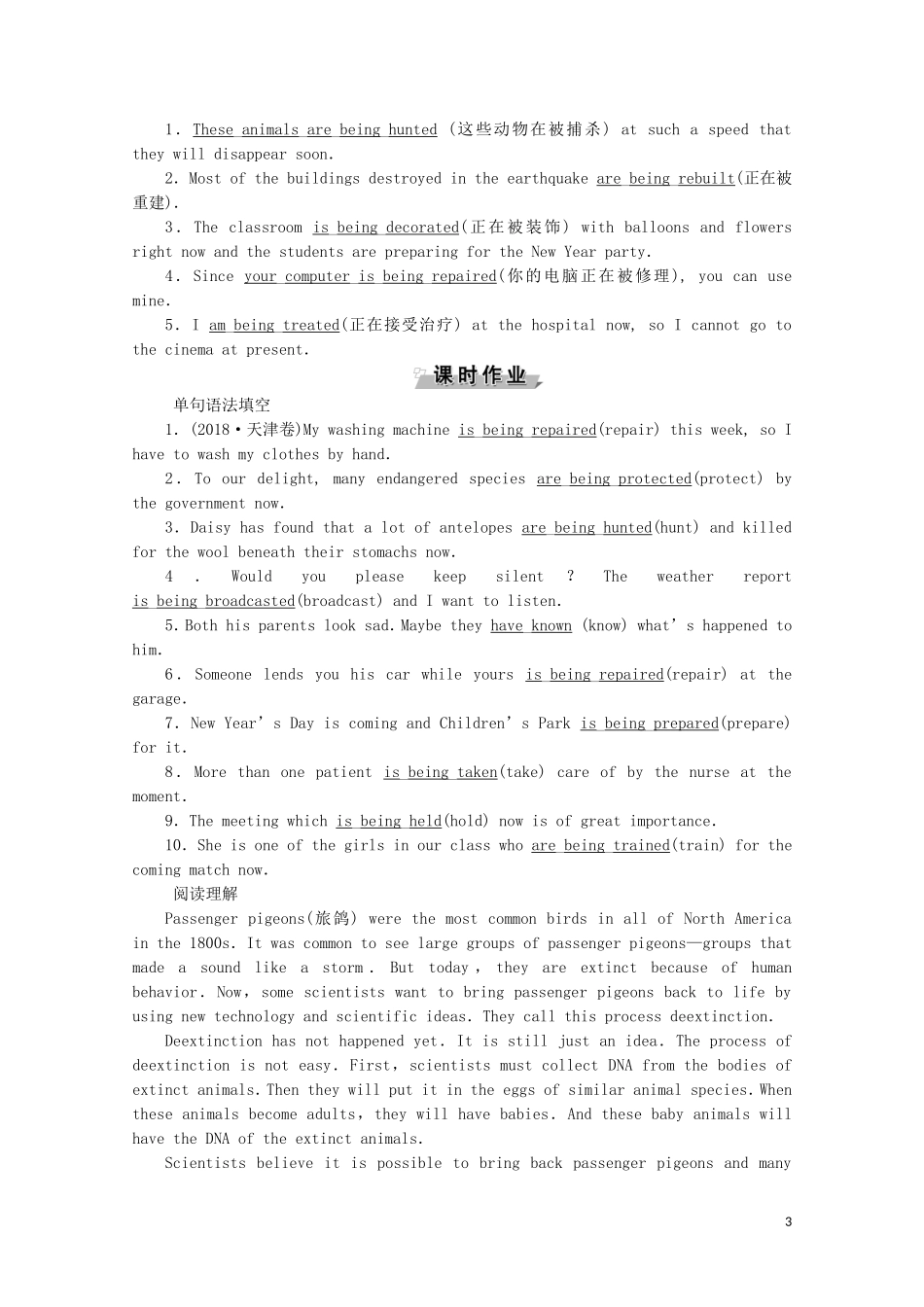 高中英语 UNIT 2 WILDLIFE PROTECTION Section Ⅲ Discovering Useful Structures学案 新人教版必修第二册-新人教版高一第二册英语学案_第3页