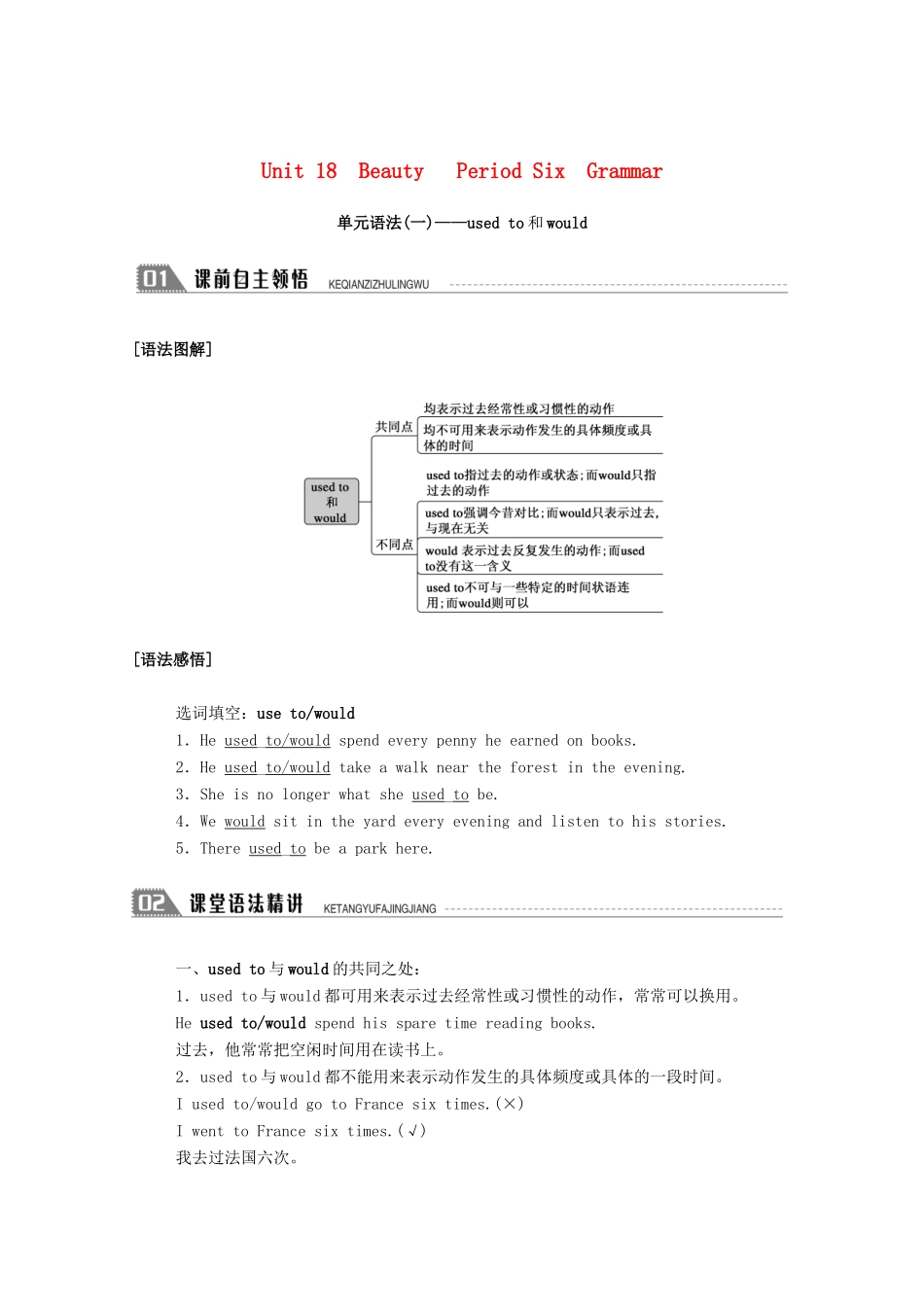 高中英语 Unit 18 Beauty Period Six Grammar学案 北师大版选修6-北师大版高二选修6英语学案_第1页