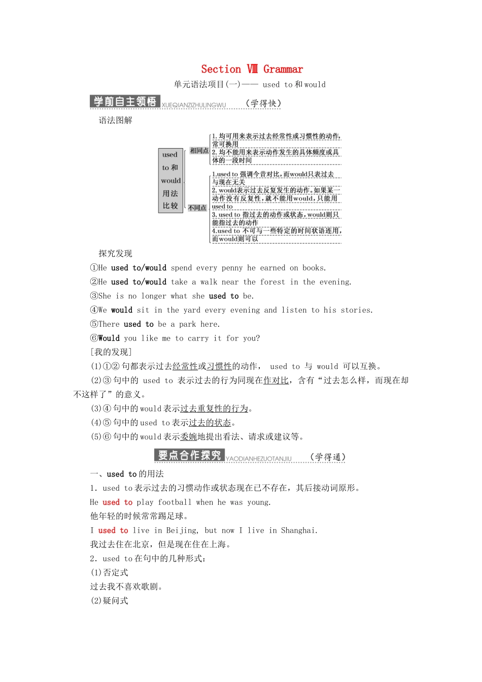 高中英语 Unit 18 Beauty Section Ⅷ Grammar学案（含解析）北师大版选修6-北师大版高二选修6英语学案_第1页