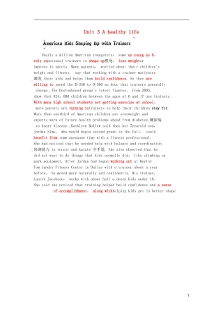 高中英语 Unit 3 A healthy life Section Ⅰ Warming amp；Reading Pre-reading教学案 新人教版选修6-新人教版高二选修6英语教学案