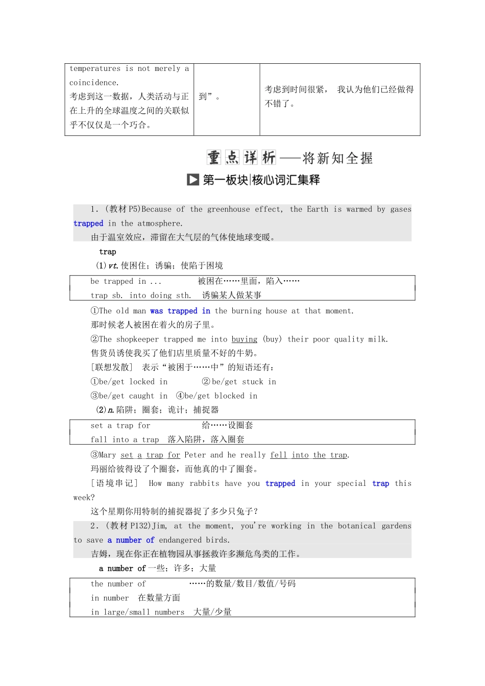 高中英语 Unit 22 Environmental Protection Section Ⅱ Warm-up  Lesson 1—Language Points学案（含解析）北师大版选修8-北师大版高二选修8英语学案_第3页