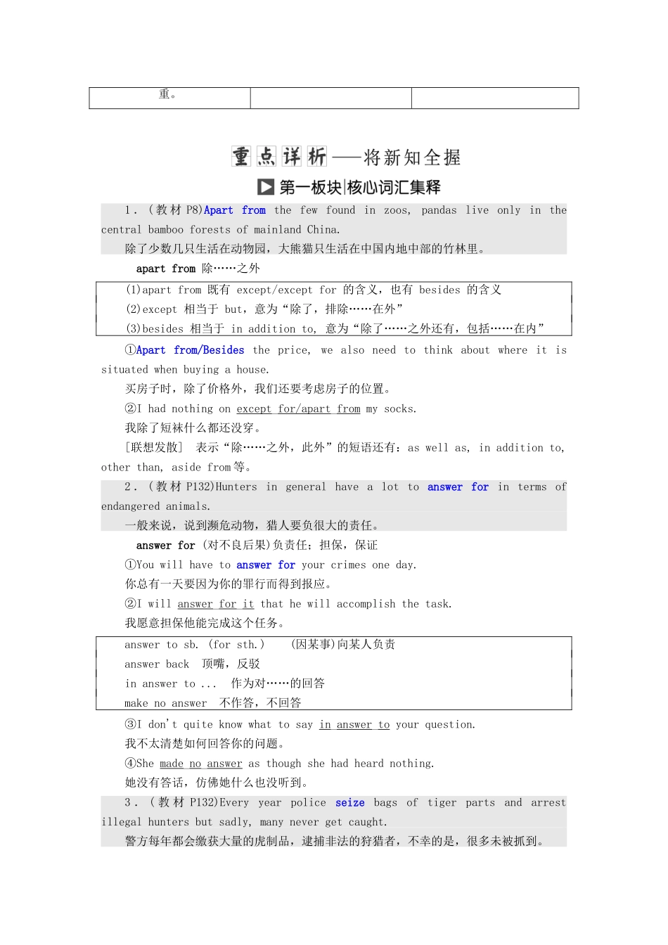 高中英语 Unit 22 Environmental Protection Section Ⅳ Lesson 2-Lesson 3-Language Points学案（含解析）北师大版选修8-北师大版高二选修8英语学案_第3页