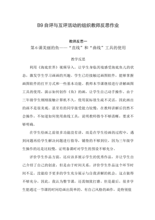 B9自评与互评活动的组织教师反思模板