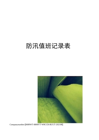 防汛值班记录表 