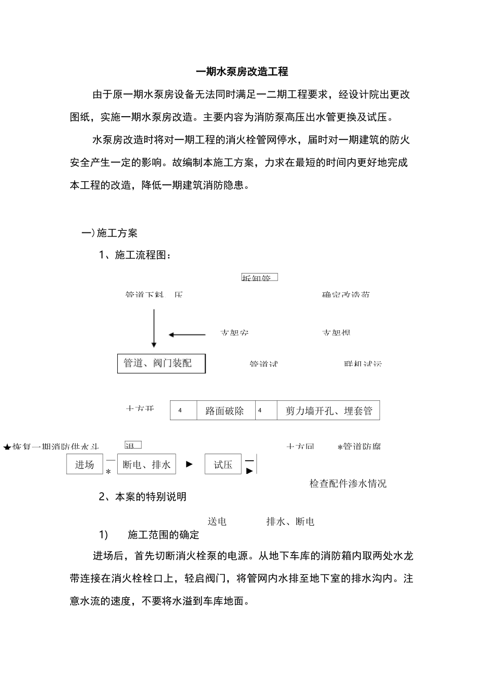 水泵房改造施工设计方案_第1页