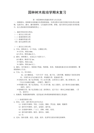 园林树木栽培学期末复习