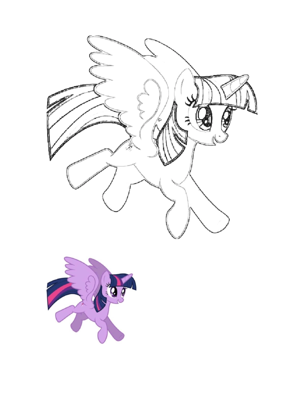 填色小马宝莉和它的朋友们配有原图可打印清晰_第2页