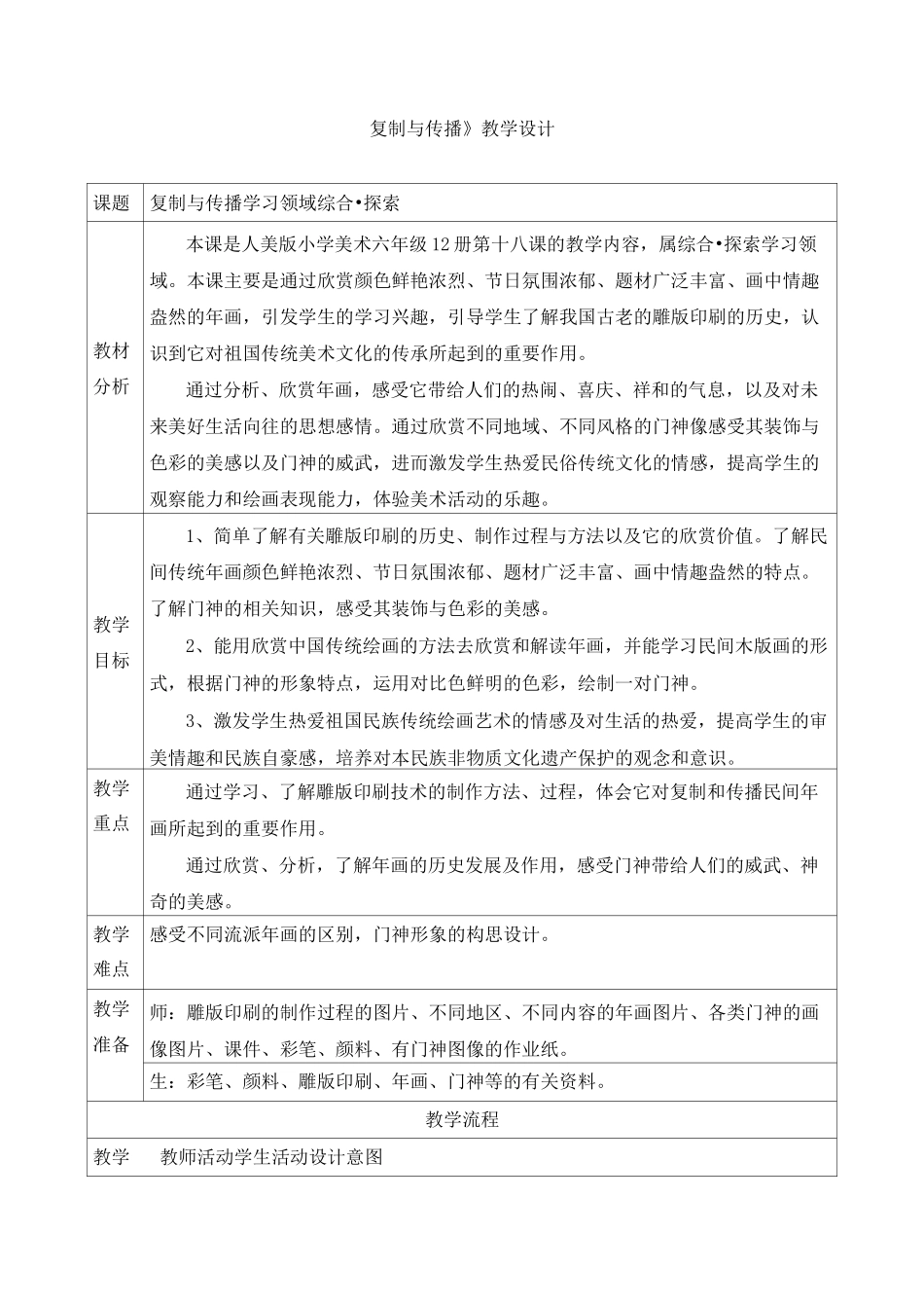 《复制与传播》教学设计和教案_第1页