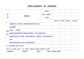 病历质量检查表(修订)