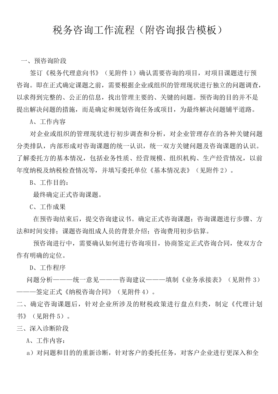 税务咨询工作流程(附咨询报告模板)_第1页