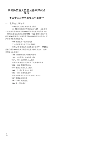 高中历史大事年表