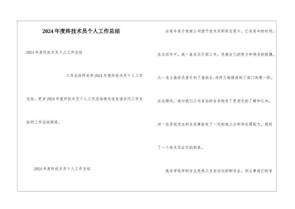 2024年度终技术员个人工作总结_第1页