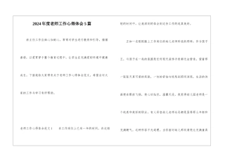 2024年度老师工作心得体会5篇