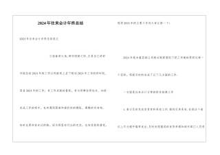 2024年往来会计年终总结