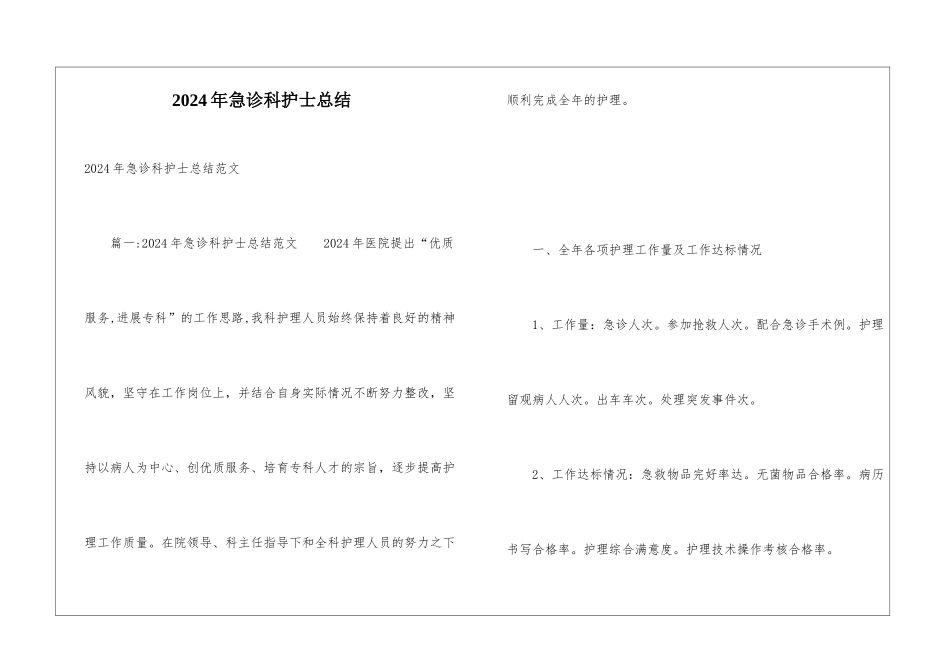2024年急诊科护士总结_第1页