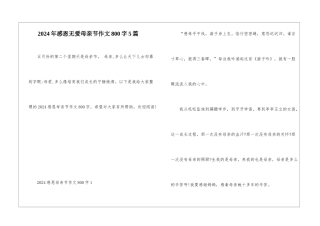 2024年感恩无爱母亲节作文800字5篇