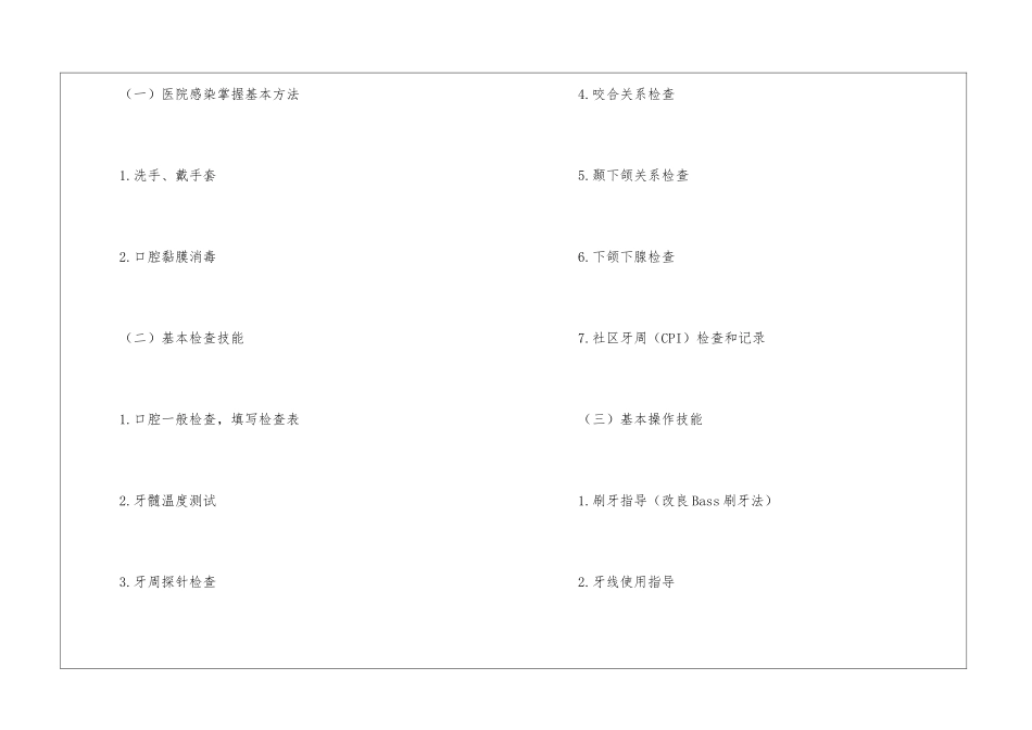 2024年执业医师考试大纲：口腔执业医师实践技能大纲_第2页