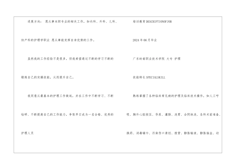2024年护士个人简历5篇_第2页