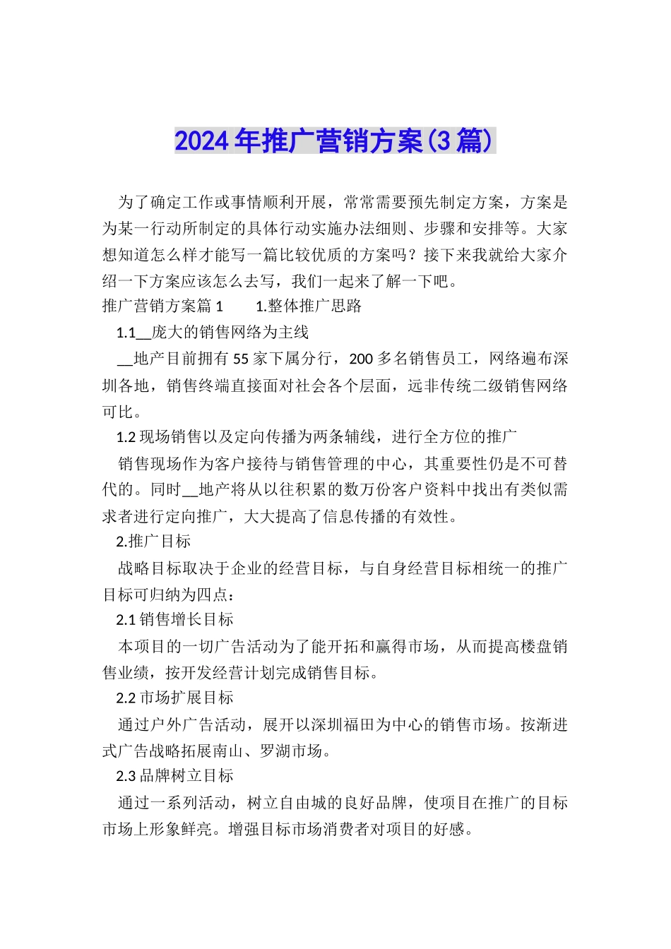 2024年推广营销方案_第1页