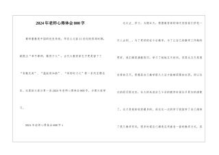 2024年教师心得体会800字