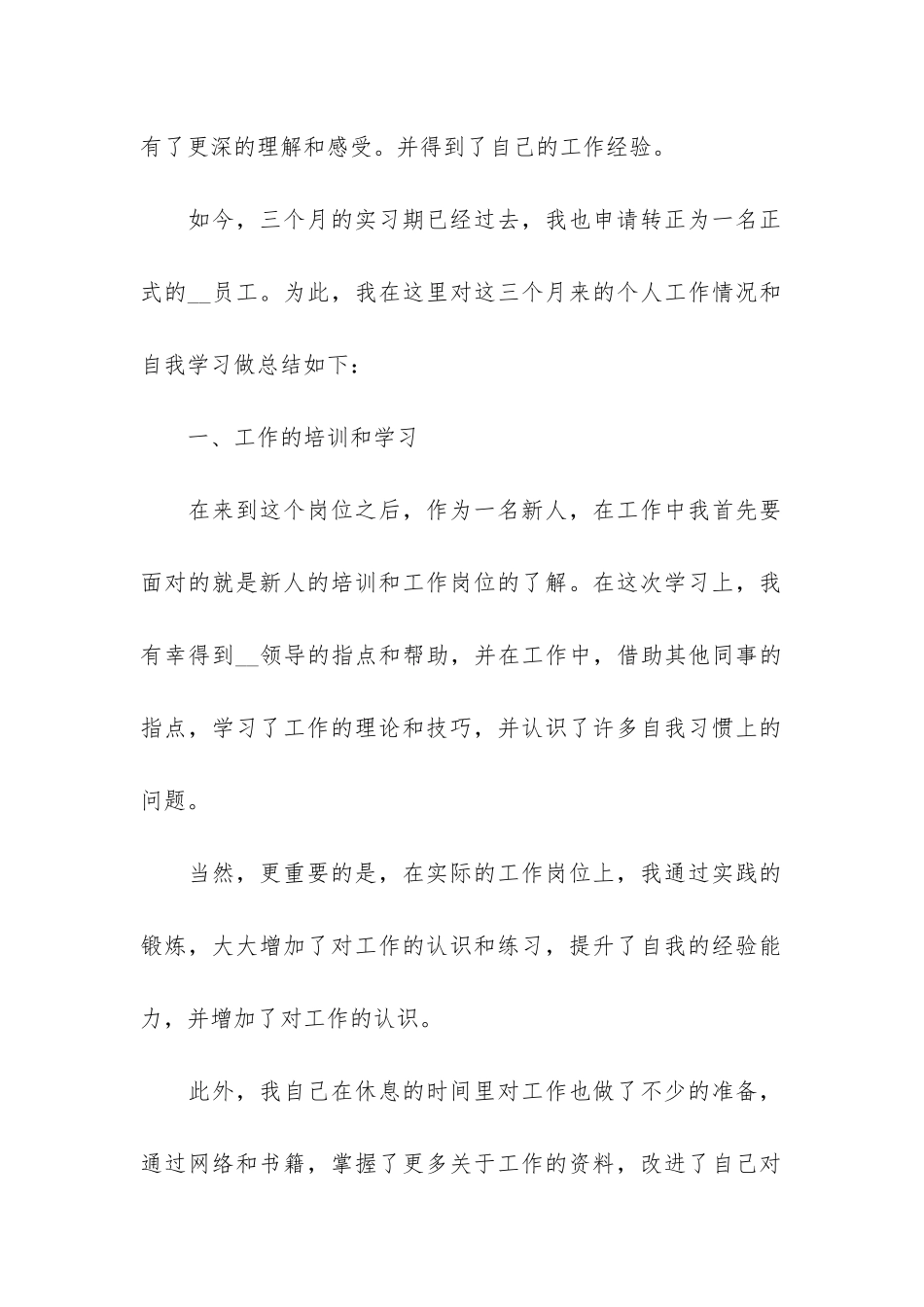 2024年新员工试用期工作总结4篇_第2页