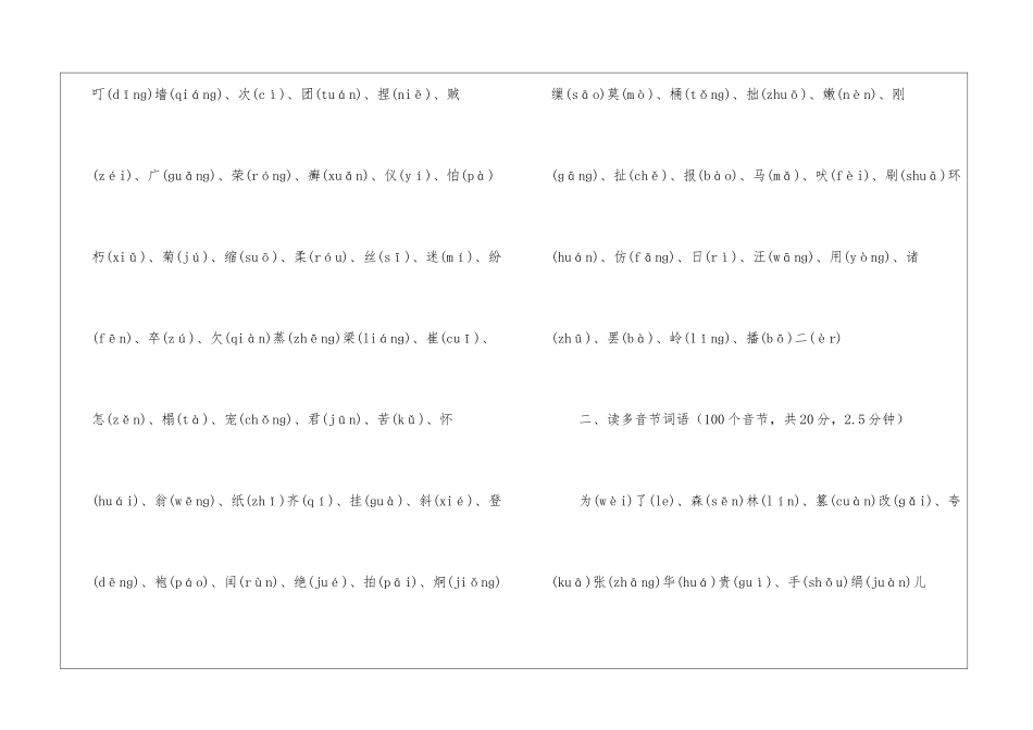 2024年普通话水平测试练习题_第2页