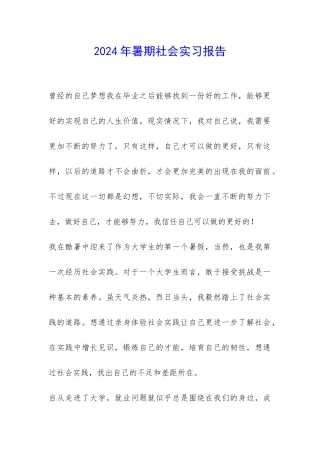 2024年暑期社会实习报告-